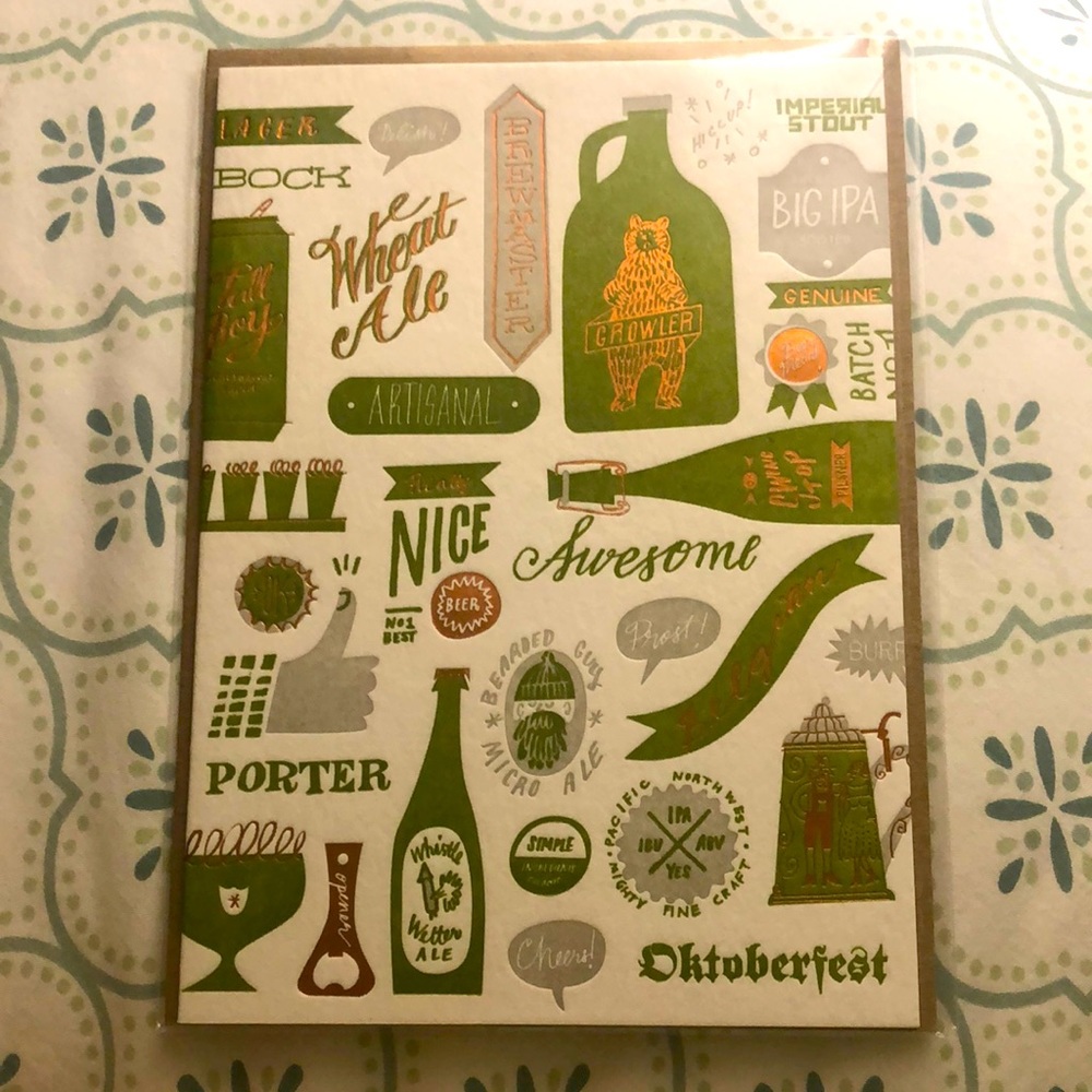 Papyrus Beer themed birthday card